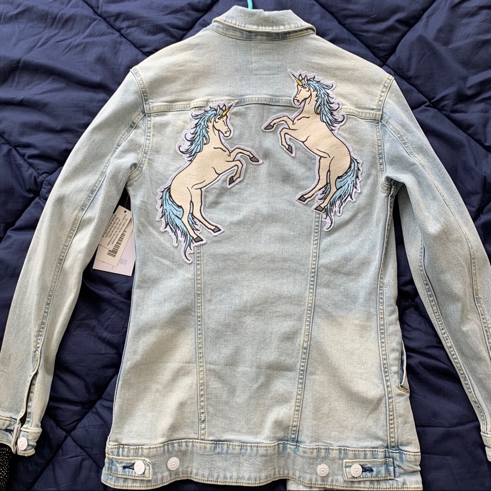 NWT Lula roe unicorn Jaxon denim jacket